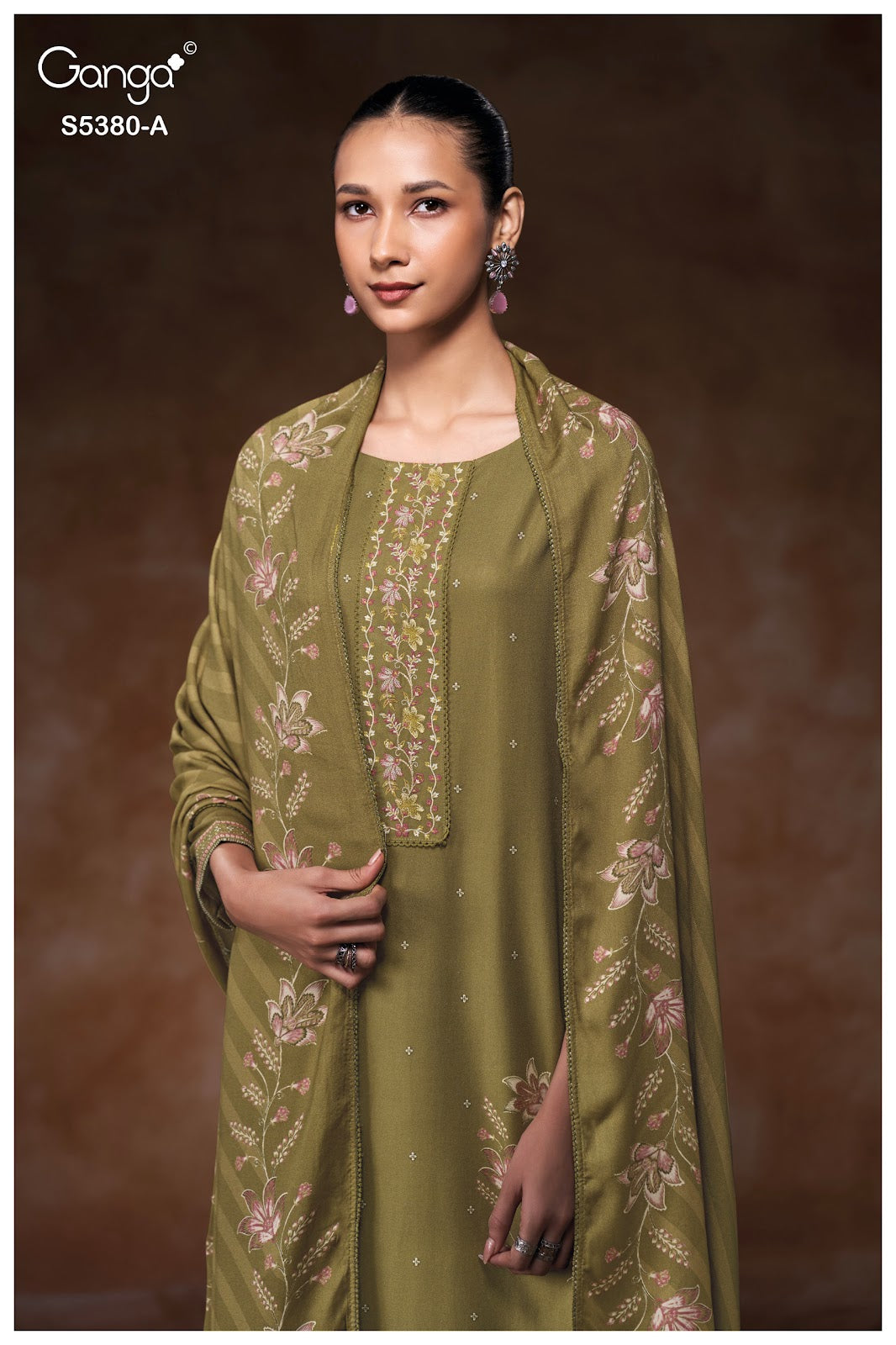 Jaira S5380 Ganga Wool Pashmina Suits Supplier Gujarat