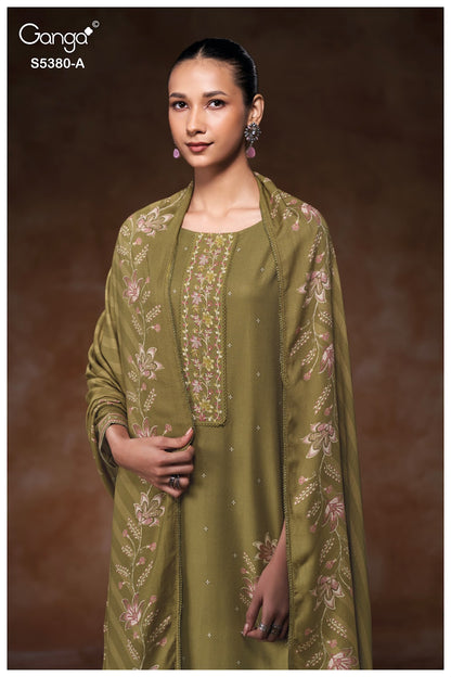 Jaira S5380 Ganga Wool Pashmina Suits Supplier Gujarat