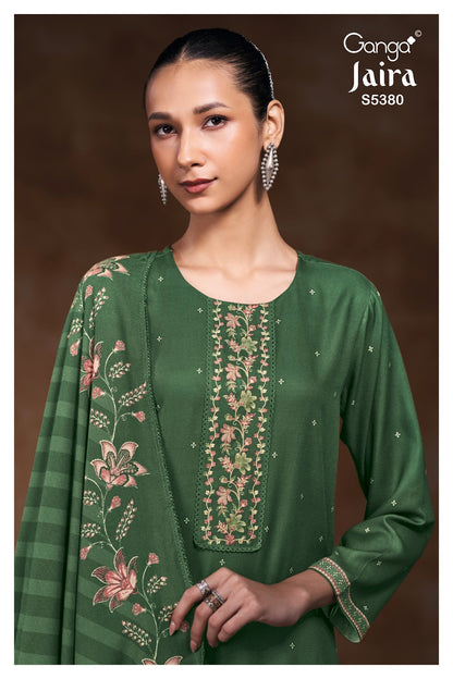 Jaira S5380 Ganga Wool Pashmina Suits Supplier Gujarat