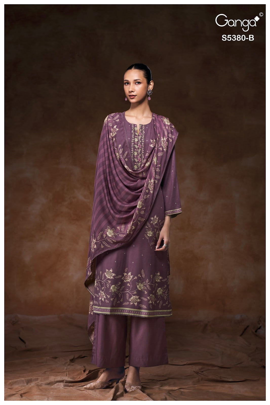 Jaira S5380 Ganga Wool Pashmina Suits Supplier Gujarat