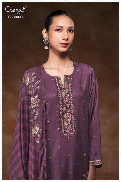 Jaira S5380 Ganga Wool Pashmina Suits Supplier Gujarat