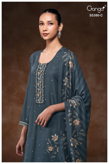 Jaira S5380 Ganga Wool Pashmina Suits Supplier Gujarat