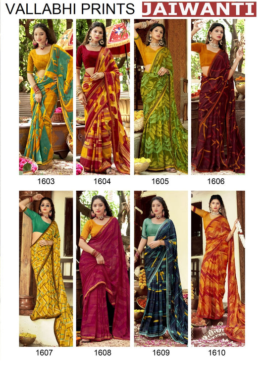 Jaiwanti Vallabhi Prints Georgette Sarees Exporter Gujarat