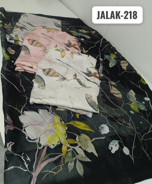 Jalak 218 Kalpveli Satin Georgette Sarees Manufacturer