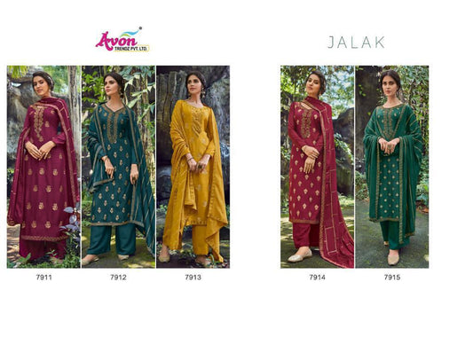 Jalak Avon Trendz Silk Jacquard Pant Style Suits Wholesale Rate