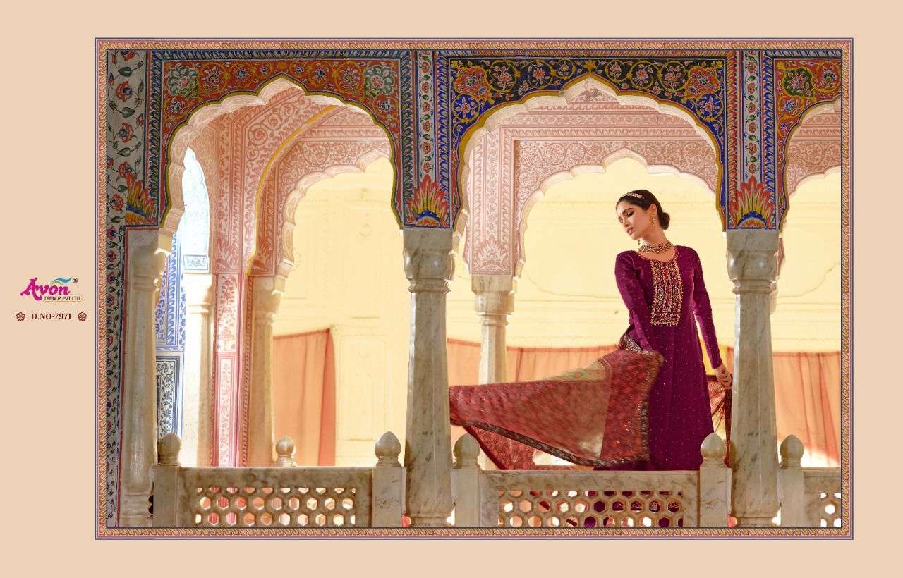 Jalak Vol 3 Avon Trendz Dola Silk Pant Style Suits Supplier India