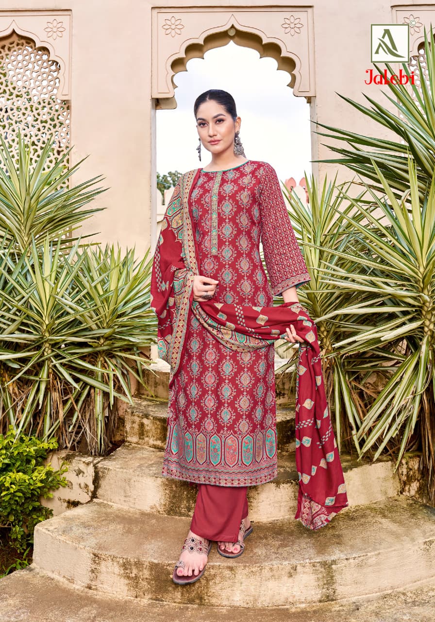 Jalebi Alok Viscose Karachi Pashmina Salwar Suits Wholesale Price