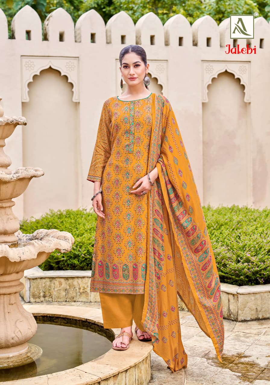 Jalebi Alok Viscose Karachi Pashmina Salwar Suits Wholesale Price