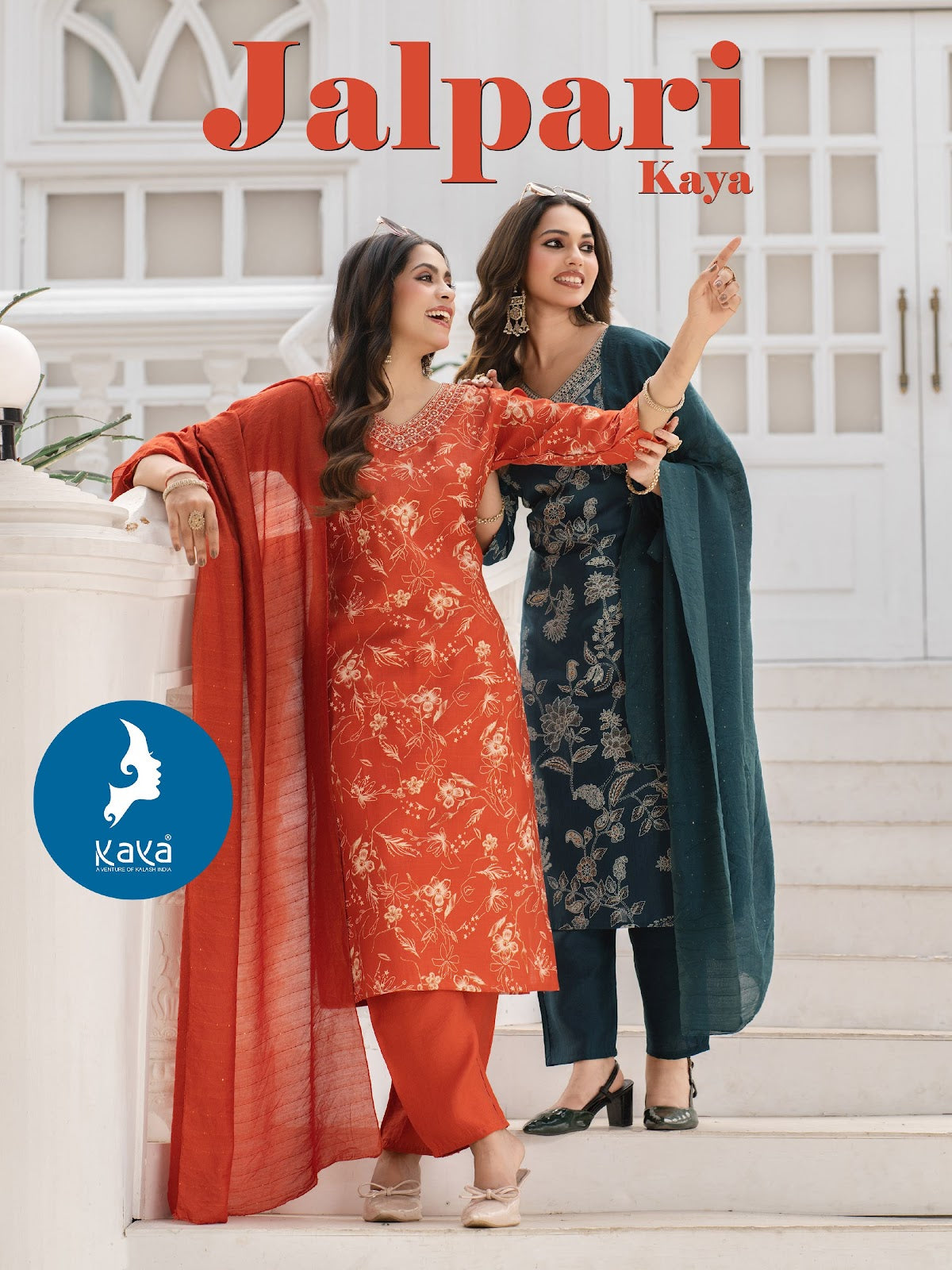 Jalpari Kaya Vertican Readymade Pant Style Suits Wholesale Price