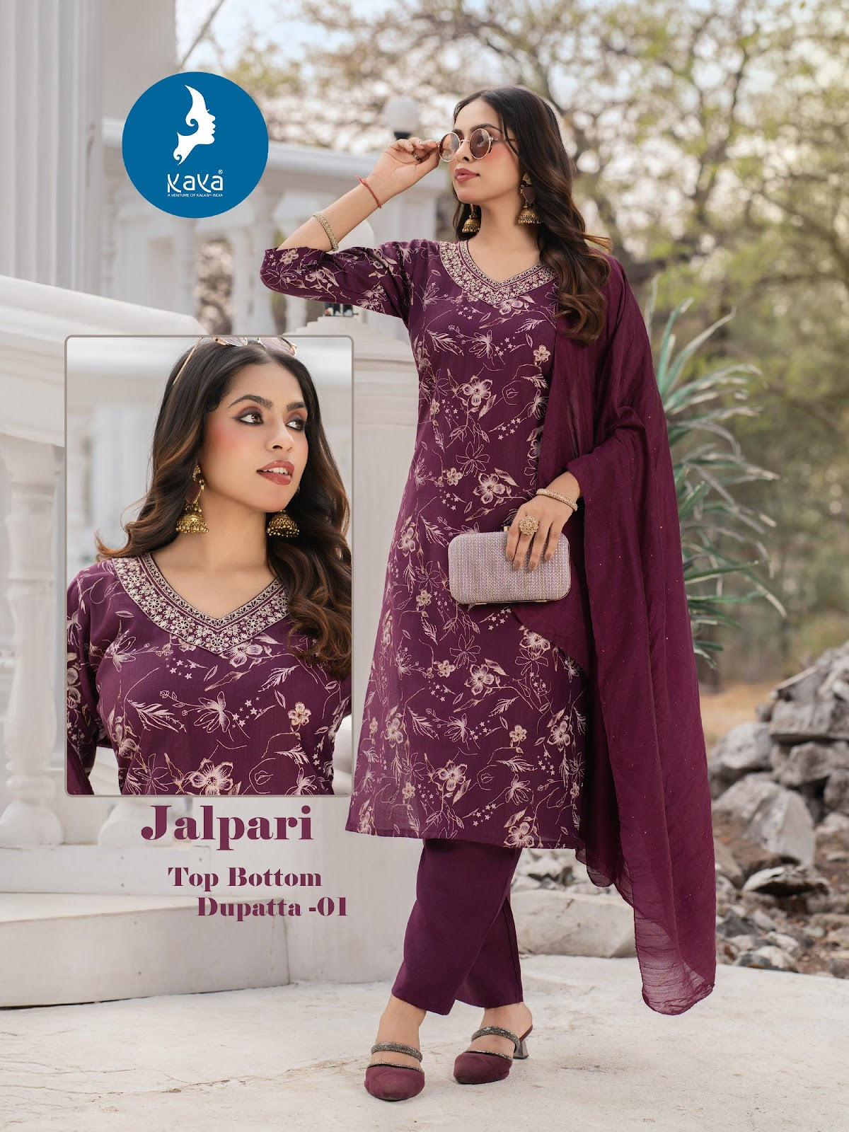 Jalpari Kaya Vertican Readymade Pant Style Suits Wholesale Price