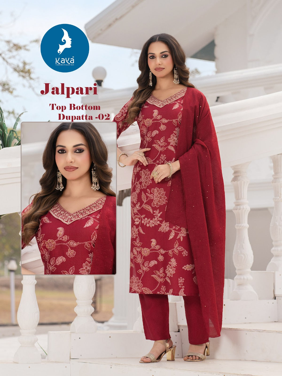 Jalpari Kaya Vertican Readymade Pant Style Suits Wholesale Price