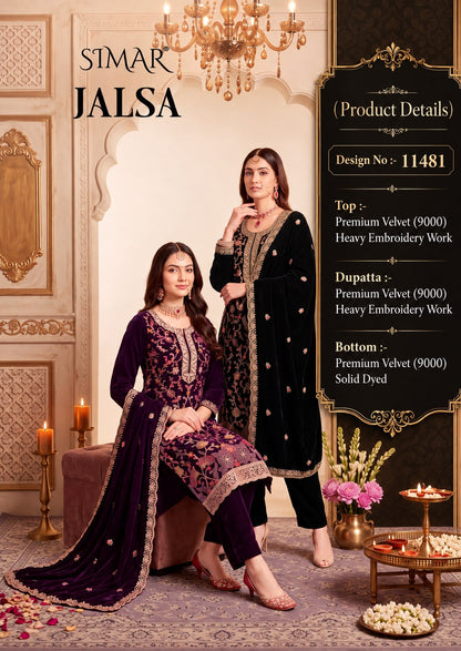 Jalsa Simar Velvet Suits Wholesaler India