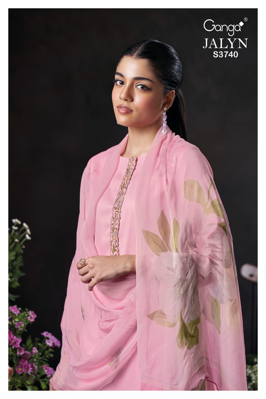 Jalyn 3740 Ganga Premium Cotton Plazzo Style Suits Manufacturer Gujarat