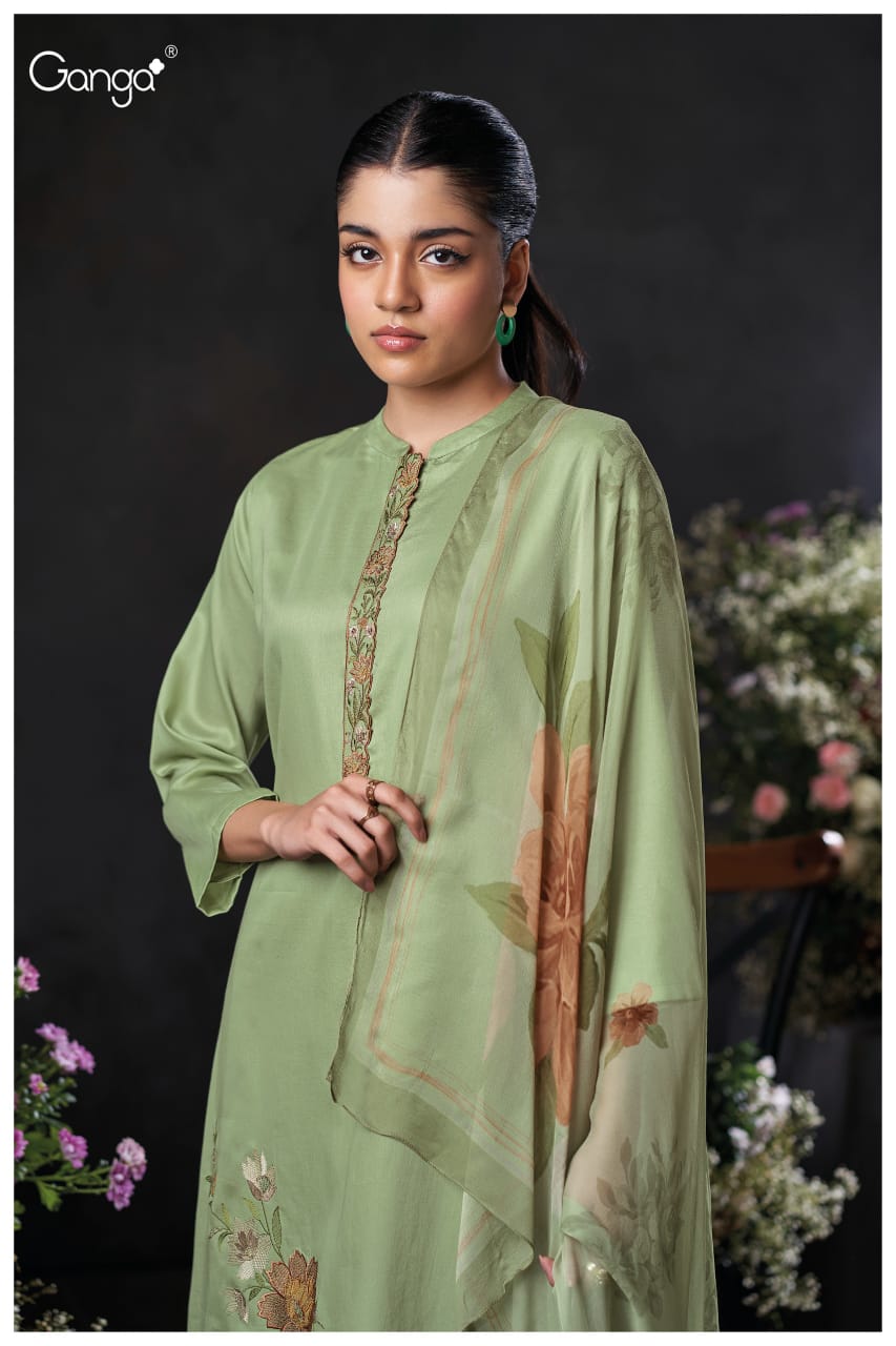 Jalyn 3740 Ganga Premium Cotton Plazzo Style Suits Manufacturer Gujarat