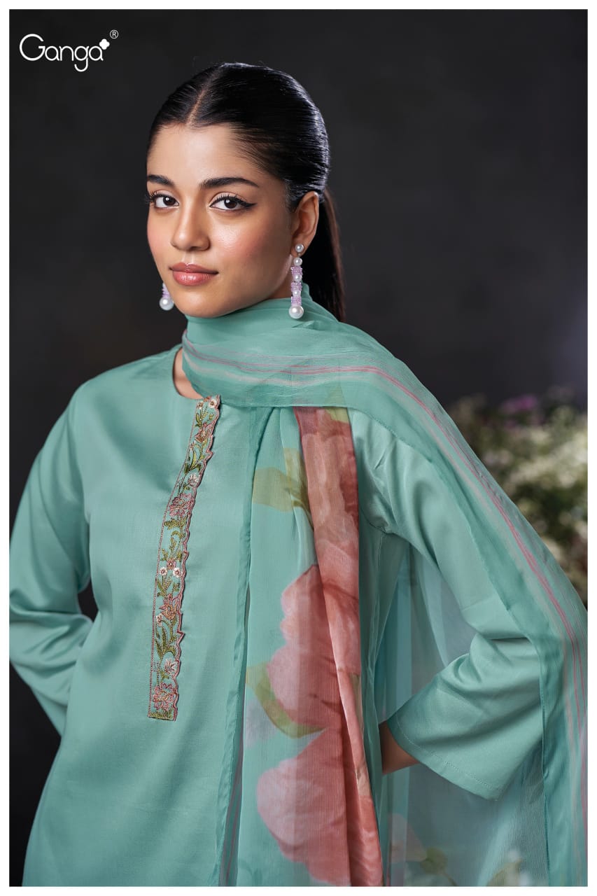 Jalyn 3740 Ganga Premium Cotton Plazzo Style Suits Manufacturer Gujarat