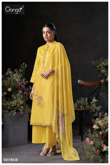 Jalyn 3740 Ganga Premium Cotton Plazzo Style Suits Manufacturer Gujarat
