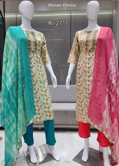 Jam Cotton 0325 Women Ethnics Readymade Pant Style Suits Exporter Gujarat