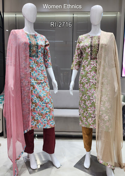 Jam Cotton 050425 Women Ethnics Readymade Pant Style Suits Supplier Ahmedabad
