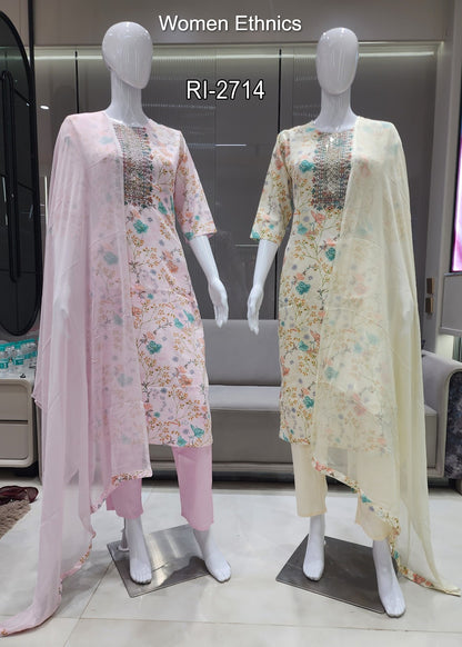 Jam Cotton 050425 Women Ethnics Readymade Pant Style Suits Supplier Ahmedabad