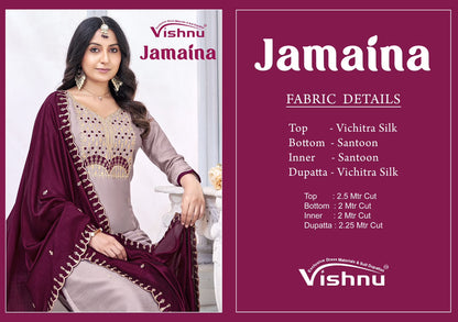 Jamaina Vishnu Impex Vichitra Silk Pant Style Suits Manufacturer Ahmedabad