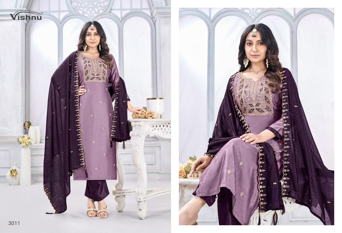 Jamaina Vishnu Impex Vichitra Silk Pant Style Suits Manufacturer Ahmedabad