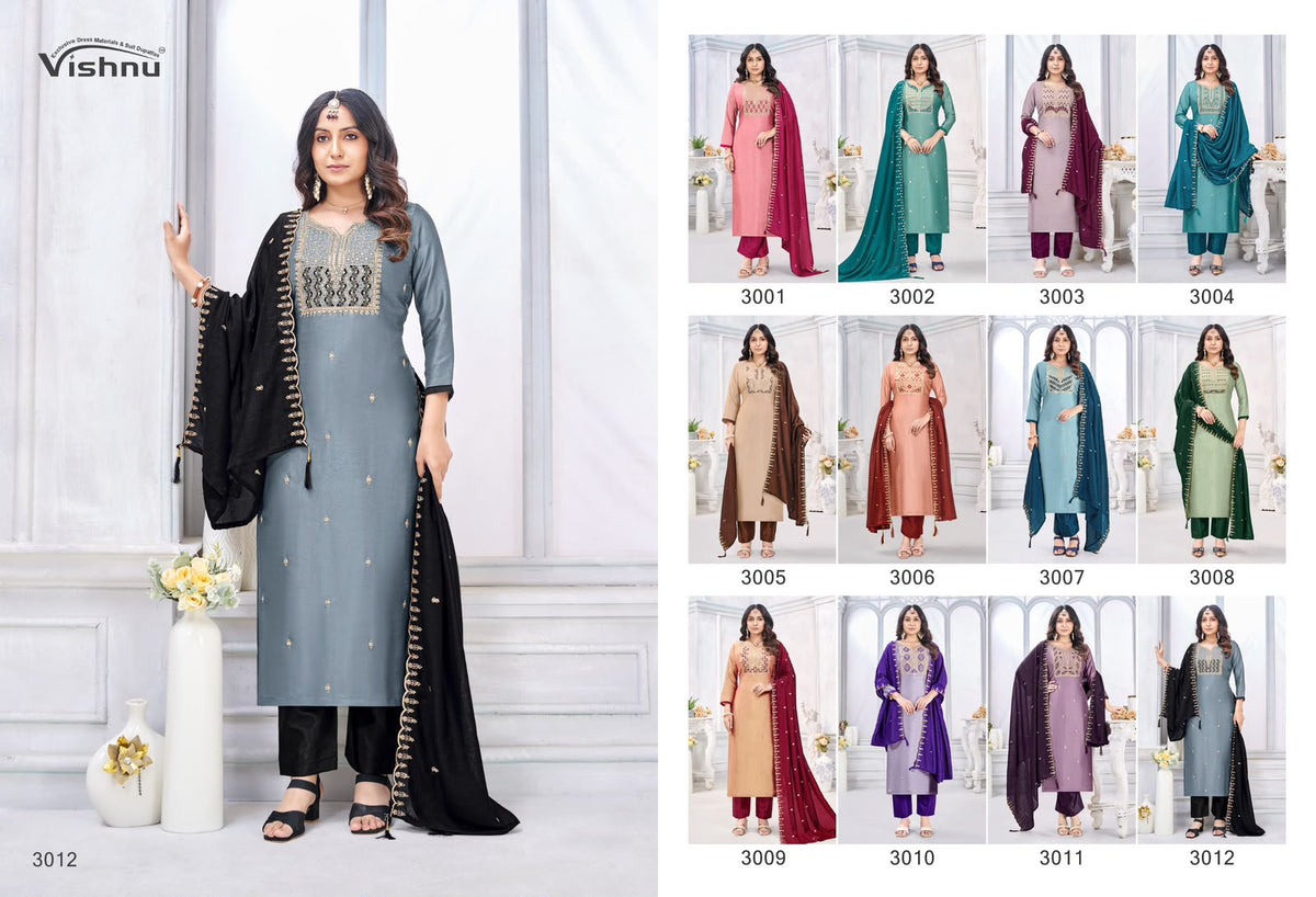 Jamaina Vishnu Impex Vichitra Silk Pant Style Suits Manufacturer Ahmedabad