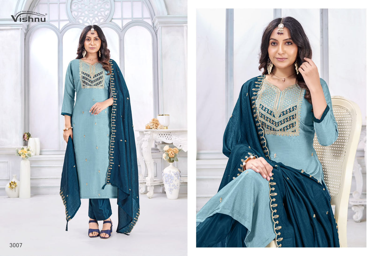 Jamaina Vishnu Impex Vichitra Silk Pant Style Suits Manufacturer Ahmedabad
