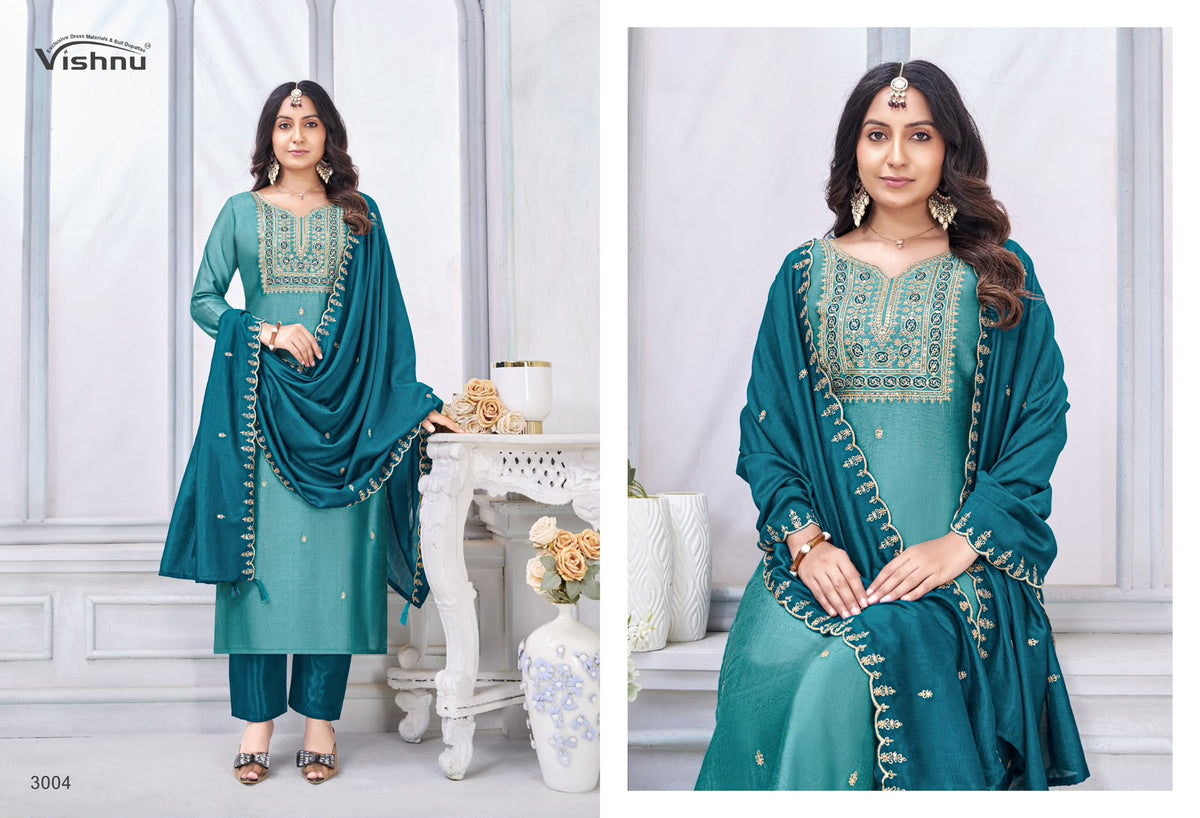 Jamaina Vishnu Impex Vichitra Silk Pant Style Suits Manufacturer Ahmedabad