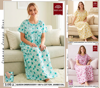 Jambo 5197-5203 Shivani Cotton Night Gowns Manufacturer Ahmedabad