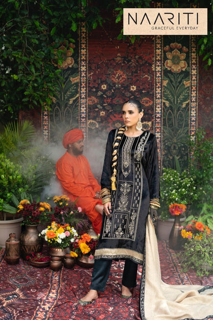 Jamdaan Naariti Velvet Suits Exporter