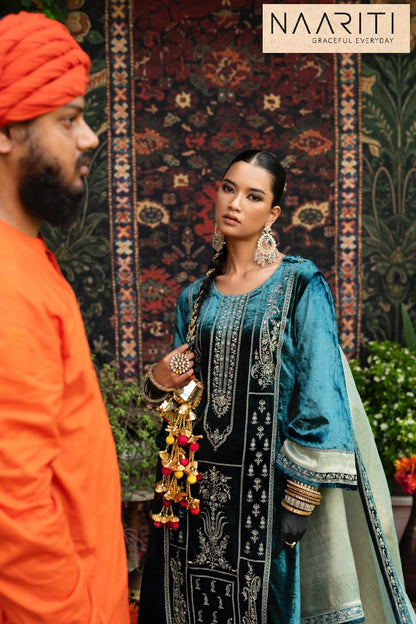Jamdaan Naariti Velvet Suits Exporter