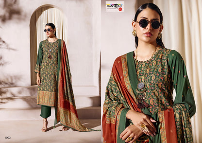 Jamdaani Rangati Prints Pashmina Suits Supplier Ahmedabad