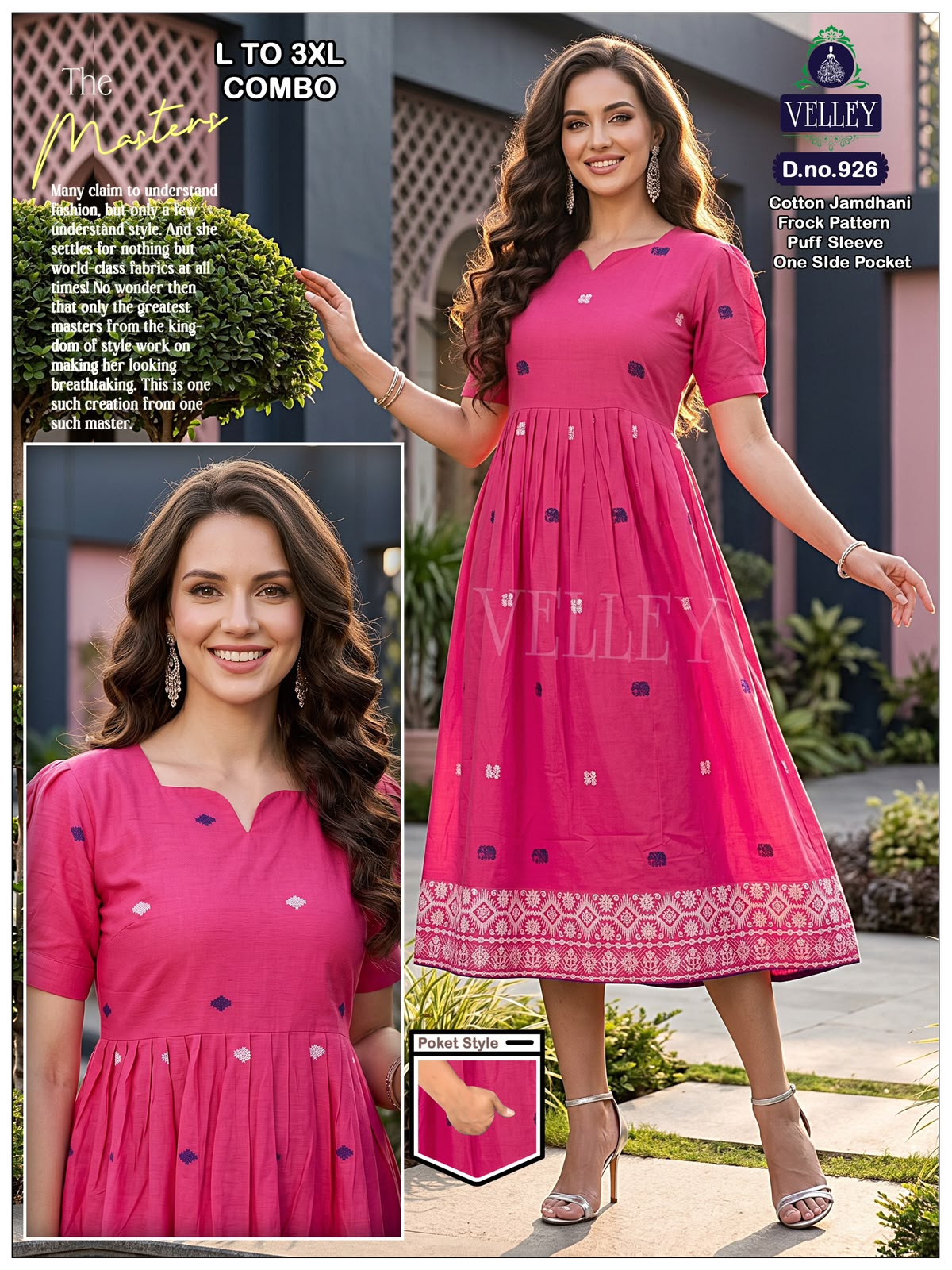 Jamdani Cotton 1509 Velley Anarkali Kurtis Supplier Ahmedabad