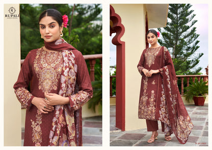 Jamdani Rupali Pure Viscose Muslin Pant Style Suits Wholesaler Ahmedabad