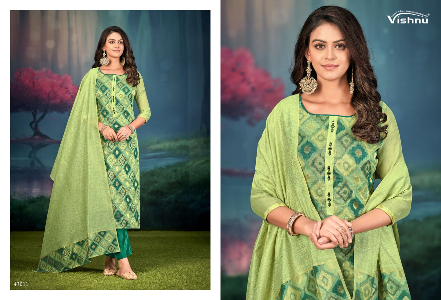 Jamdani Vishnu Impex Pant Style Suits Wholesaler