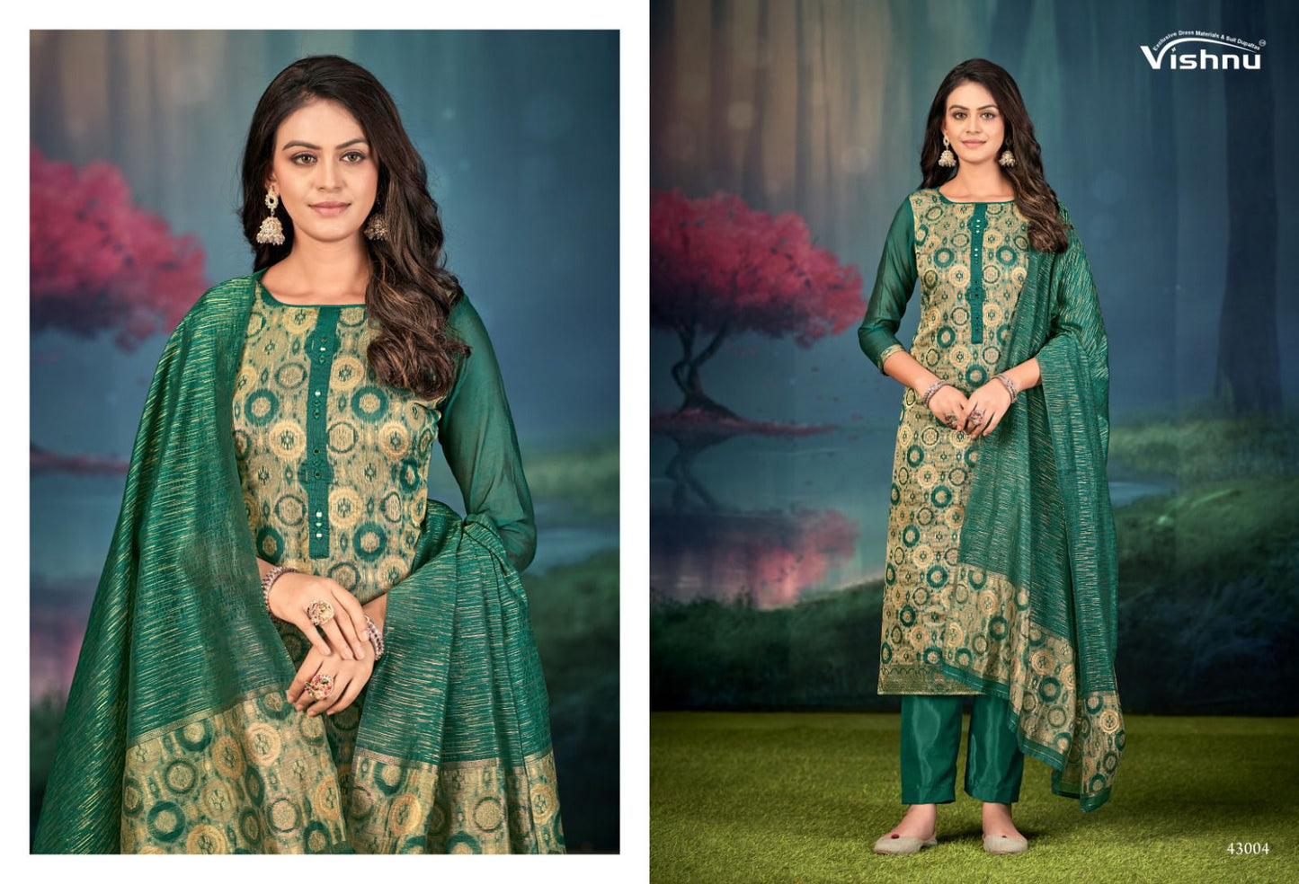 Jamdani Vishnu Impex Pant Style Suits Wholesaler