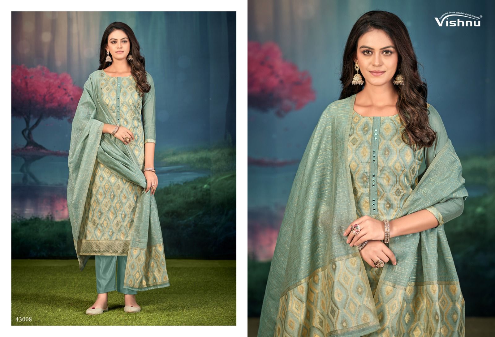Jamdani Vishnu Impex Pant Style Suits Wholesaler