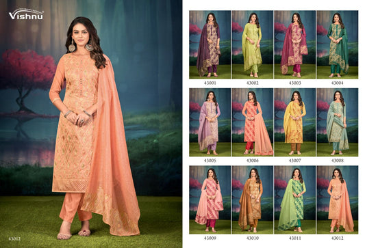 Jamdani Vishnu Impex Pant Style Suits Wholesaler