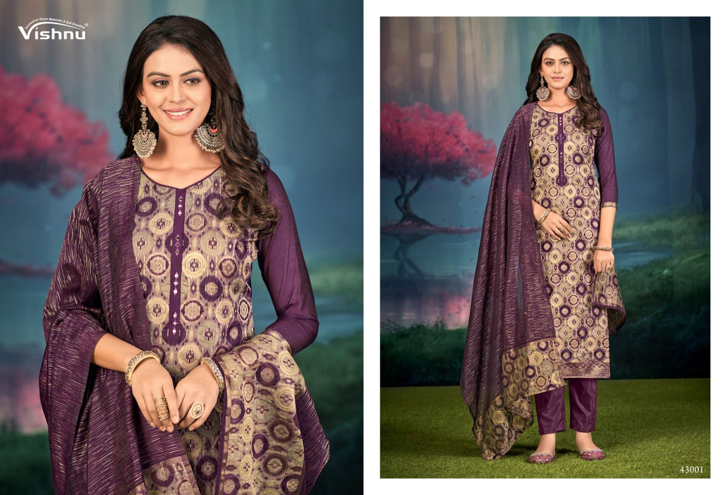 Jamdani Vishnu Impex Pant Style Suits Wholesaler