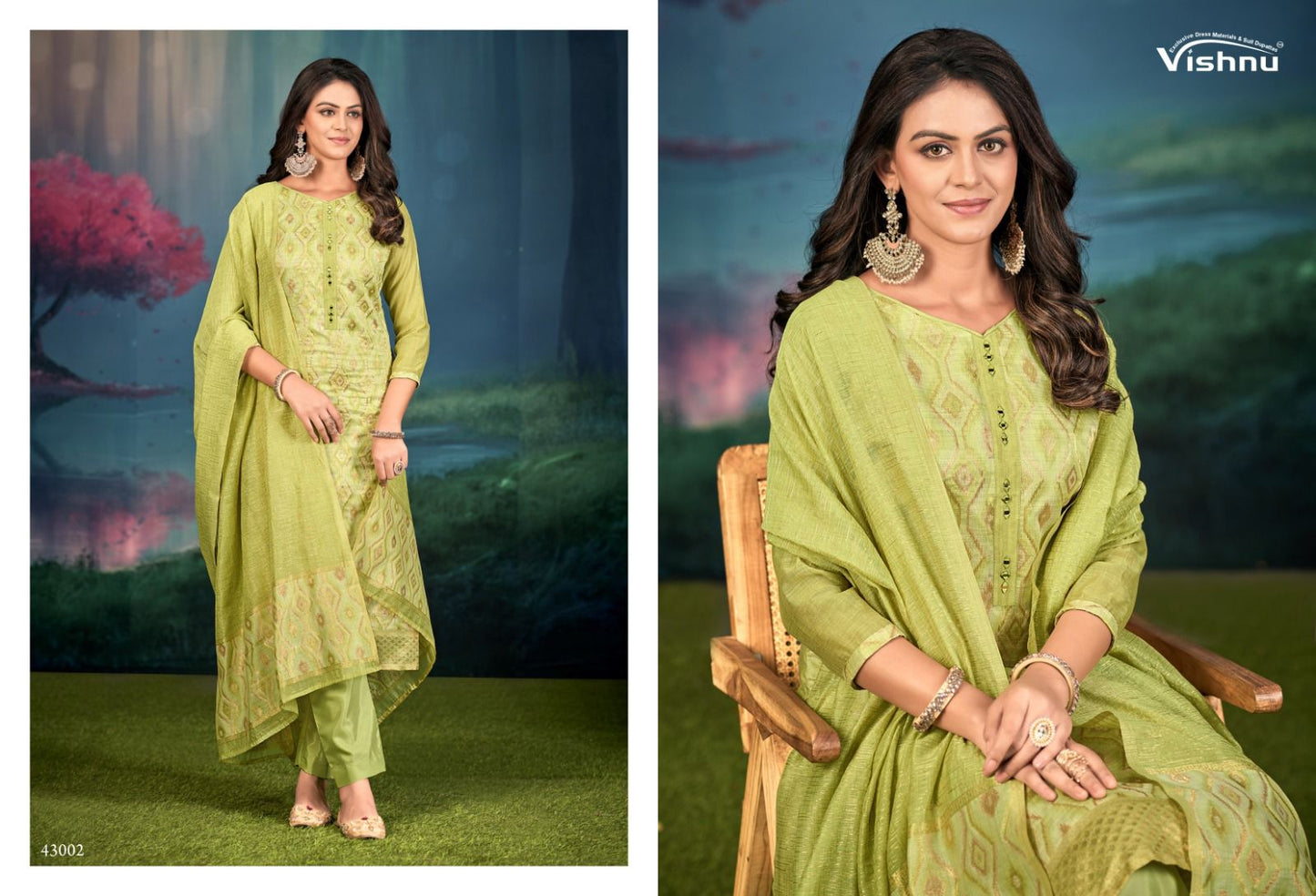 Jamdani Vishnu Impex Pant Style Suits Wholesaler