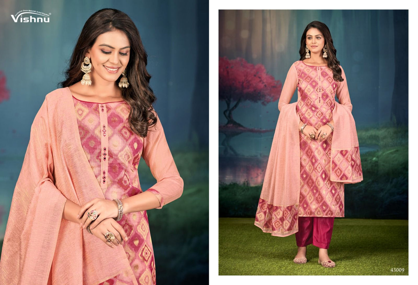 Jamdani Vishnu Impex Pant Style Suits Wholesaler