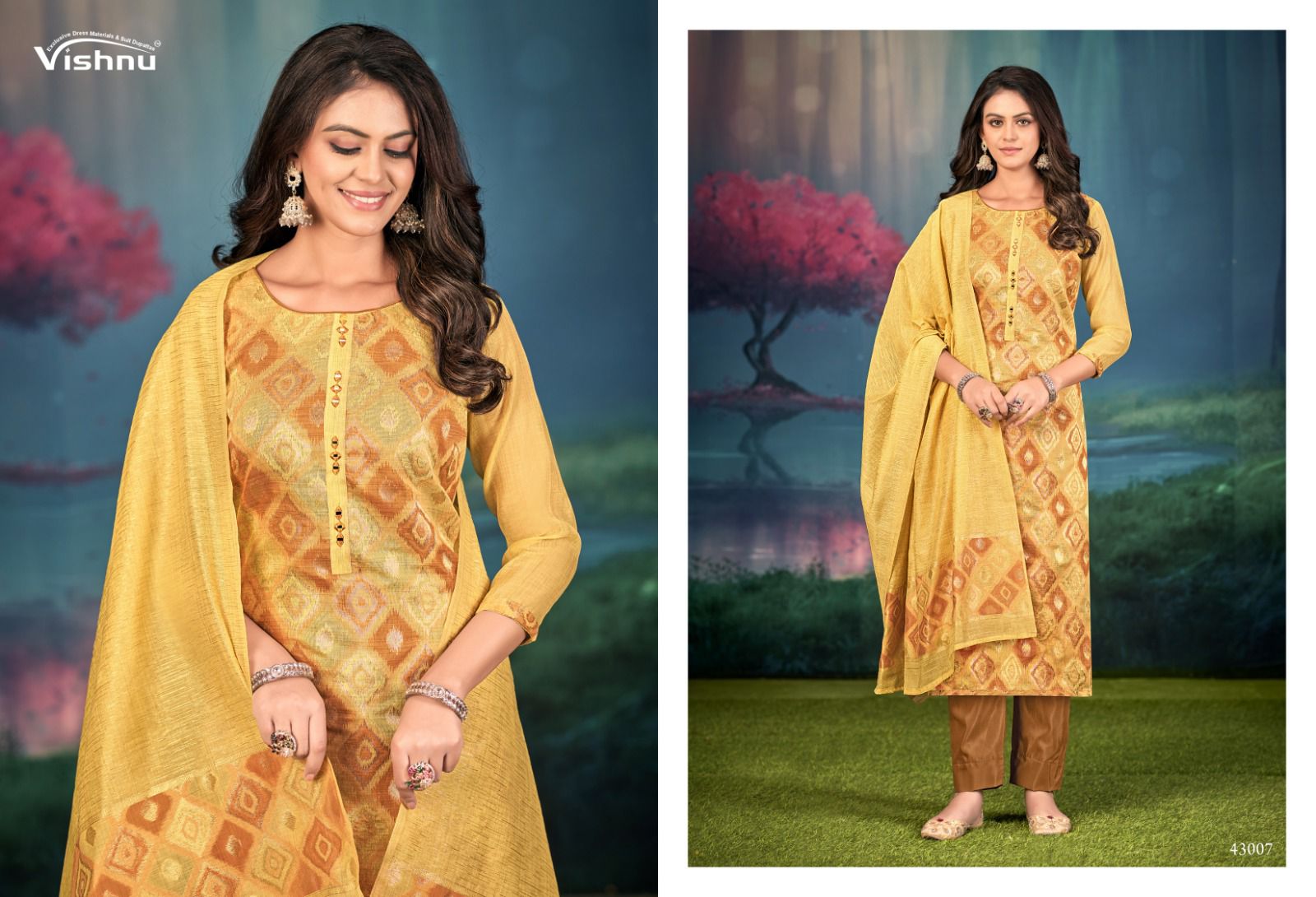 Jamdani Vishnu Impex Pant Style Suits Wholesaler