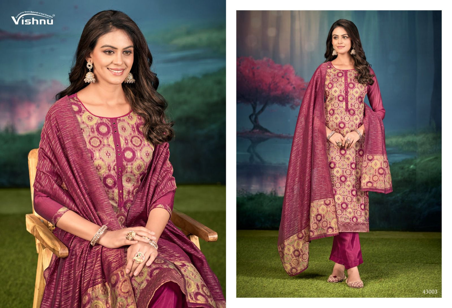 Jamdani Vishnu Impex Pant Style Suits Wholesaler