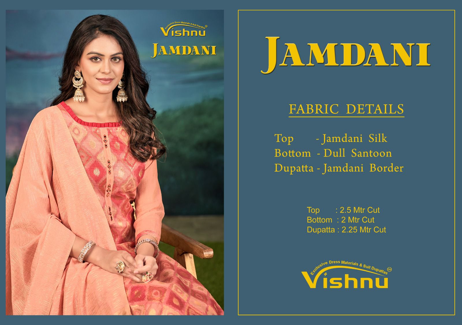 Jamdani Vishnu Impex Pant Style Suits Wholesaler