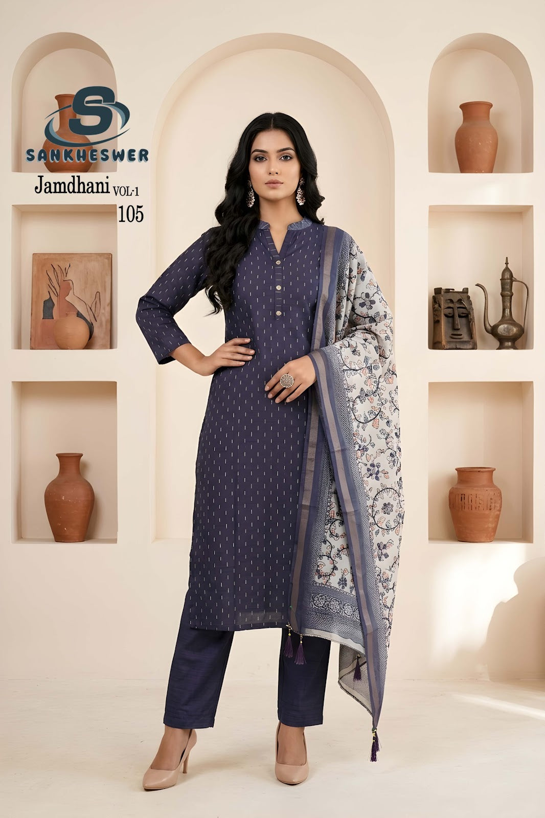 Jamdhani Vol 1 Sankheswer Readymade Pant Style Suits Manufacturer Gujarat