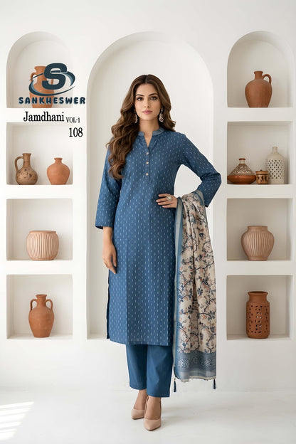 Jamdhani Vol 1 Sankheswer Readymade Pant Style Suits Manufacturer Gujarat