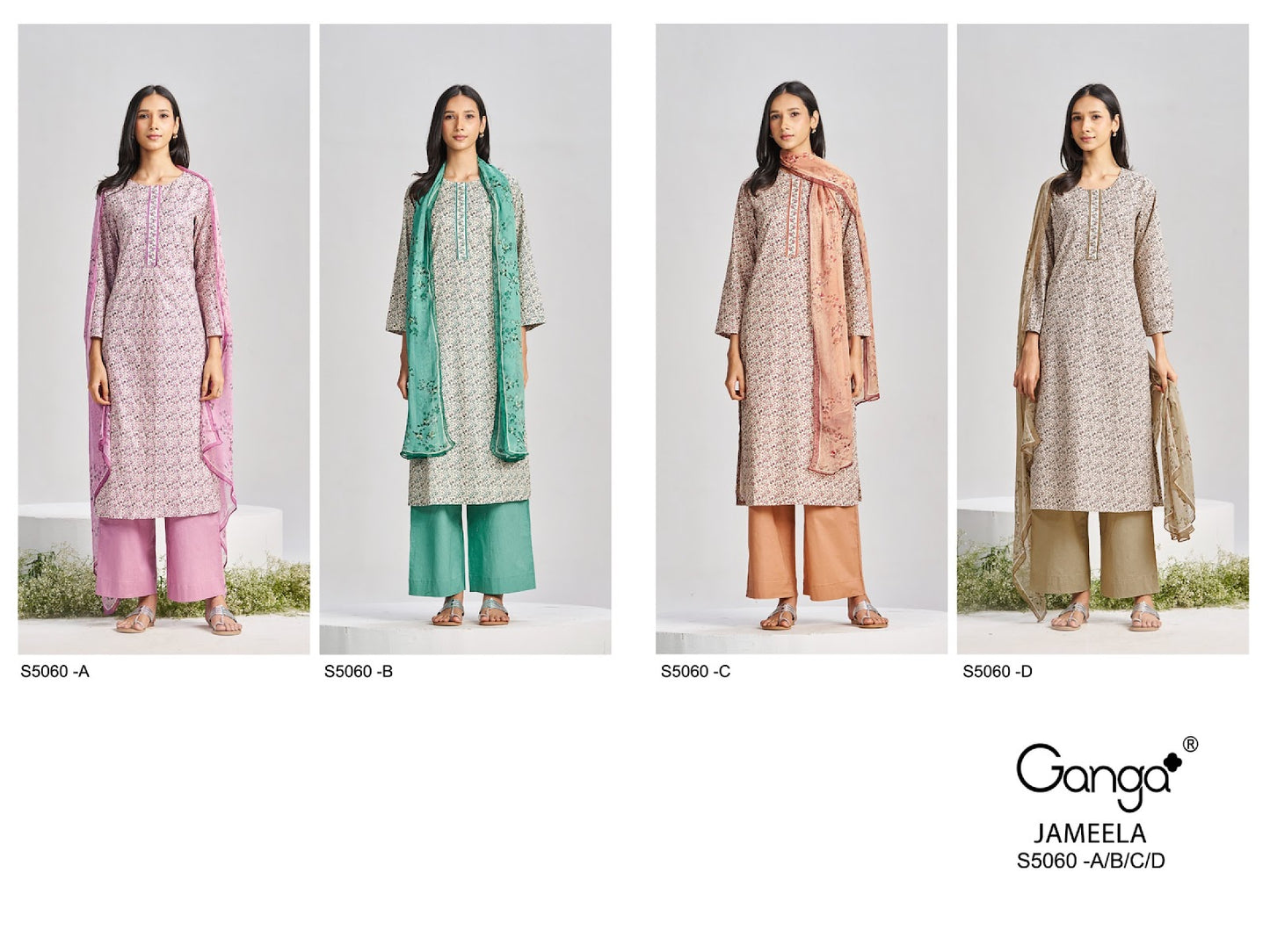 Jameela S5060 Ganga Cotton Pant Style Suits Wholesaler Gujarat