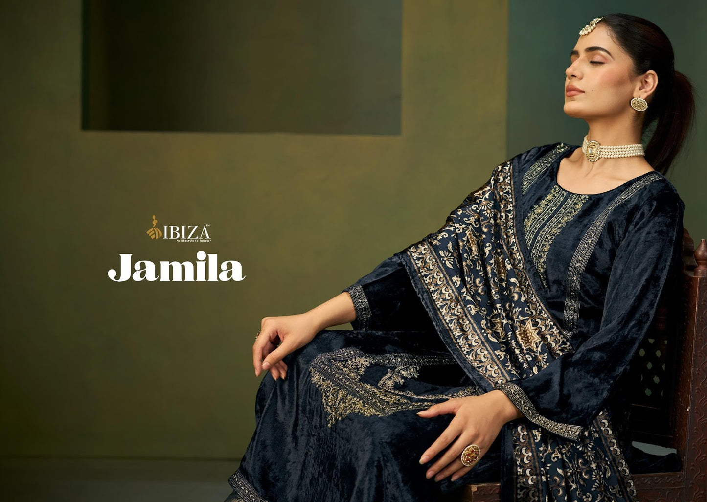 Jamila Ibiza Pure Viscose Velvet Suits Wholesaler