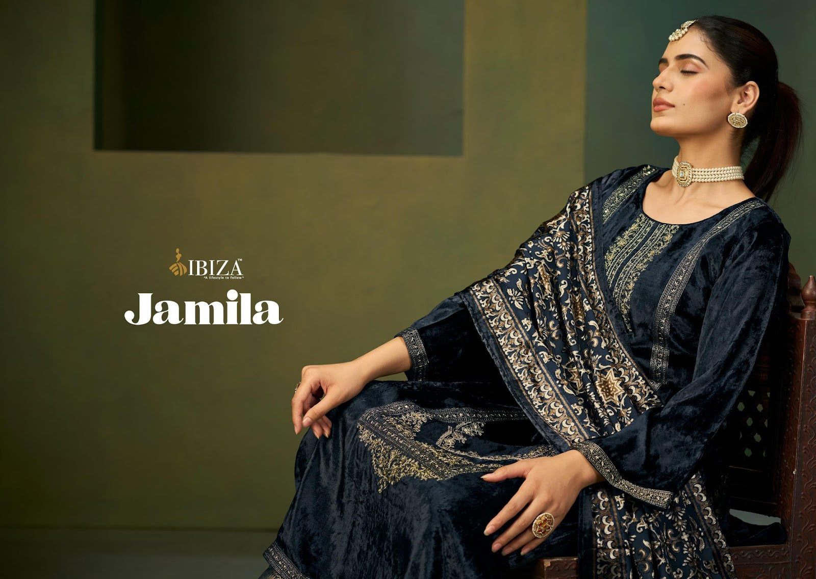 Jamila Ibiza Pure Viscose Velvet Suits Wholesaler