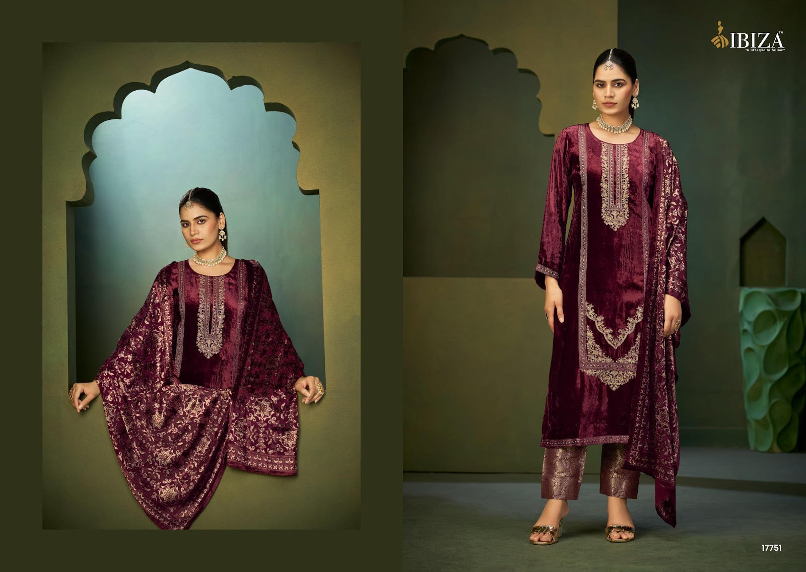 Jamila Ibiza Pure Viscose Velvet Suits Wholesaler